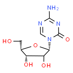 ChemSpider 2D Image | 4-Amino-1-[(2xi)-beta-L-threo-pentofuranosyl]-1,3,5-triazin-2(1H)-one | C8H12N4O5