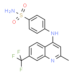 ChemSpider 2D Image | 4-{[2-Methyl-7-(trifluoromethyl)-4-quinolinyl]amino}benzenesulfonamide | C17H14F3N3O2S