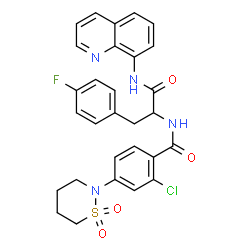 ChemSpider 2D Image | Nalpha-[2-Chloro-4-(1,1-dioxido-1,2-thiazinan-2-yl)benzoyl]-4-fluoro-N-8-quinolinylphenylalaninamide | C29H26ClFN4O4S