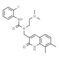 ChemSpider 2D Image | 1-[2-(Dimethylamino)ethyl]-1-[(7,8-dimethyl-2-oxo-1,2-dihydro-3-quinolinyl)methyl]-3-(2-fluorophenyl)urea | C23H27FN4O2