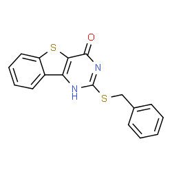 ChemSpider 2D Image | 2-(Benzylsulfanyl)[1]benzothieno[3,2-d]pyrimidin-4(1H)-one | C17H12N2OS2