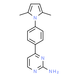 ChemSpider 2D Image | 4-[4-(2,5-Dimethyl-1H-pyrrol-1-yl)phenyl]-2-pyrimidinamine | C16H16N4
