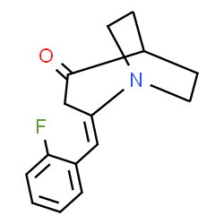 ChemSpider 2D Image | (2E)-2-(2-Fluorobenzylidene)-1-azabicyclo[3.2.2]nonan-4-one | C15H16FNO