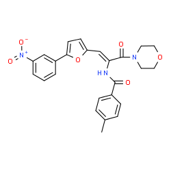 ChemSpider 2D Image | 4-Methyl-N-{(1Z)-3-(4-morpholinyl)-1-[5-(3-nitrophenyl)-2-furyl]-3-oxo-1-propen-2-yl}benzamide | C25H23N3O6