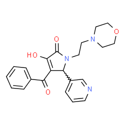 ChemSpider 2D Image | 4-Benzoyl-3-hydroxy-1-[2-(4-morpholinyl)ethyl]-5-(3-pyridinyl)-1,5-dihydro-2H-pyrrol-2-one | C22H23N3O4