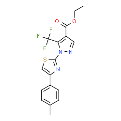 ChemSpider 2D Image | Ethyl 1-[4-(4-methylphenyl)-1,3-thiazol-2-yl]-5-(trifluoromethyl)-1H-pyrazole-4-carboxylate | C17H14F3N3O2S