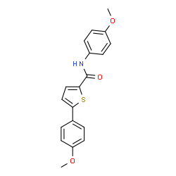 ChemSpider 2D Image | N,5-Bis(4-methoxyphenyl)-2-thiophenecarboxamide | C19H17NO3S