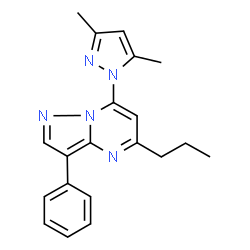 ChemSpider 2D Image | 7-(3,5-Dimethyl-1H-pyrazol-1-yl)-3-phenyl-5-propylpyrazolo[1,5-a]pyrimidine | C20H21N5