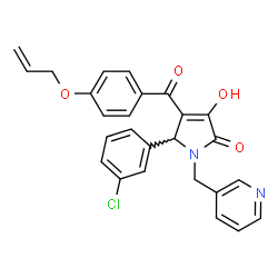 ChemSpider 2D Image | 4-[4-(Allyloxy)benzoyl]-5-(3-chlorophenyl)-3-hydroxy-1-(3-pyridinylmethyl)-1,5-dihydro-2H-pyrrol-2-one | C26H21ClN2O4