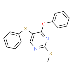 ChemSpider 2D Image | 2-(Methylsulfanyl)-4-phenoxy[1]benzothieno[3,2-d]pyrimidine | C17H12N2OS2
