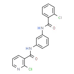 ChemSpider 2D Image | 2-Chloro-N-{3-[(2-chlorobenzoyl)amino]phenyl}nicotinamide | C19H13Cl2N3O2