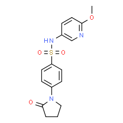 ChemSpider 2D Image | N-(6-Methoxy-3-pyridinyl)-4-(2-oxo-1-pyrrolidinyl)benzenesulfonamide | C16H17N3O4S