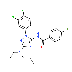 ChemSpider 2D Image | N-[1-(3,4-Dichlorophenyl)-3-(dipropylamino)-1H-1,2,4-triazol-5-yl]-4-fluorobenzamide | C21H22Cl2FN5O