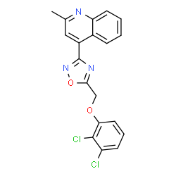 ChemSpider 2D Image | 4-{5-[(2,3-Dichlorophenoxy)methyl]-1,2,4-oxadiazol-3-yl}-2-methylquinoline | C19H13Cl2N3O2
