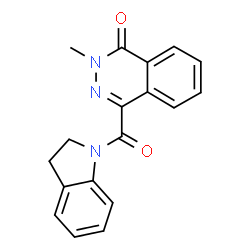 ChemSpider 2D Image | 4-(2,3-Dihydro-1H-indol-1-ylcarbonyl)-2-methyl-1(2H)-phthalazinone | C18H15N3O2