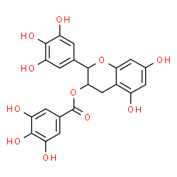ChemSpider 2D Image | 5,7-Dihydroxy-2-(3,4,5-trihydroxyphenyl)-3,4-dihydro-2H-chromen-3-yl 3,4,5-trihydroxybenzoate | C22H18O11