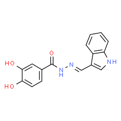 ChemSpider 2D Image | 3,4-Dihydroxy-N'-[(E)-1H-indol-3-ylmethylene]benzohydrazide | C16H13N3O3