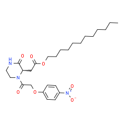 ChemSpider 2D Image | Dodecyl {1-[(4-nitrophenoxy)acetyl]-3-oxo-2-piperazinyl}acetate | C26H39N3O7