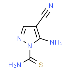 ChemSpider 2D Image | 5-Amino-4-cyano-1H-pyrazole-1-carbothioamide | C5H5N5S