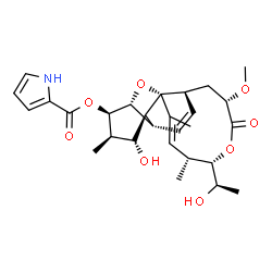 ChemSpider 2D Image | (1S,3R,4R,5R,6R,7S,8R,11S,13S,16S,17R,18E)-6-Hydroxy-16-[(1R)-1-hydroxyethyl]-13-methoxy-5,17,19-trimethyl-14-oxo-2,15-dioxatetracyclo[9.8.0.0~1,7~.0~3,8~]nonadeca-9,18-dien-4-yl 1H-pyrrole-2-carboxyl
ate | C28H37NO8