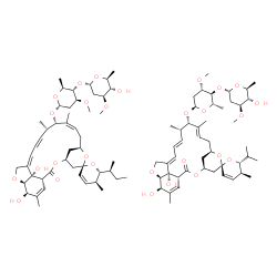 ChemSpider 2D Image | (1'R,2S,4'S,5S,6R,8'R,10'E,12'S,13'S,14'E,16'E,20'R,21'R,24'S)-21',24'-Dihydroxy-6-isopropyl-5,11',13',22'-tetramethyl-2'-oxo-5,6-dihydrospiro[pyran-2,6'-[3,7,19]trioxatetracyclo[15.6.1.1~4,8~.0~20,24
~]pentacosa[10,14,16,22]tetraen]-12'-yl 2,6-dideoxy-4-O-(2,6-dideoxy-3-O-methyl-alpha-L-arabino-hexopyranosyl)-3-O-methyl-alpha-L-arabino-hexopyranoside - (1'R,2S,4'S,5S,6R,8'R,10'Z,12'S,13'S,20'R,21'
R,24'S)-6-[(2S)-2-butanyl]-21',24'-dihydroxy-5,11',13',22'-tetramethyl-2'-oxo-5,6-dihydrospiro[pyran-2,6'-[3,7,19]trioxatetracyclo[15.6.1.1~4,8~.0~20,24~]pentacosa[10,14,16,22]tetraen]-12'-yl 2,6-dide
oxy-4-O-(2,6-dideoxy-3-O-methyl-alpha-L-arabino-hexopyranosyl)-3-O-methyl-alpha-L-arabino-hexopyranoside (1:1) | C95H142O28