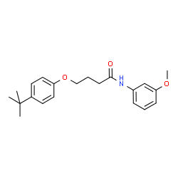 ChemSpider 2D Image | 4-(4-tert-Butylphenoxy)-N-(3-methoxyphenyl)butanamide | C21H27NO3