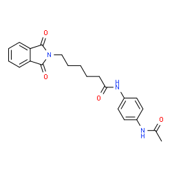 ChemSpider 2D Image | N-(4-Acetamidophenyl)-6-(1,3-dioxo-1,3-dihydro-2H-isoindol-2-yl)hexanamide | C22H23N3O4