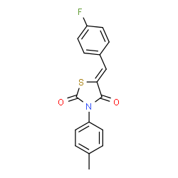 ChemSpider 2D Image | (5Z)-5-(4-Fluorobenzylidene)-3-(4-methylphenyl)-1,3-thiazolidine-2,4-dione | C17H12FNO2S
