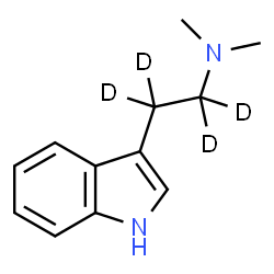 ChemSpider 2D Image | 2-(1H-Indol-3-yl)-N,N-dimethyl(~2~H_4_)ethanamine | C12H12D4N2