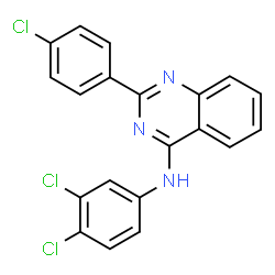 ChemSpider 2D Image | 2-(4-Chlorophenyl)-N-(3,4-dichlorophenyl)-4-quinazolinamine | C20H12Cl3N3