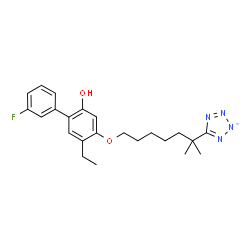 ChemSpider 2D Image | 5-{7-[(5-Ethyl-3'-fluoro-2-hydroxy-4-biphenylyl)oxy]-2-methyl-2-heptanyl}tetrazol-2-ide | C23H28FN4O2
