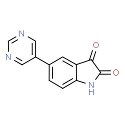 ChemSpider 2D Image | 5-(5-Pyrimidinyl)-1H-indole-2,3-dione | C12H7N3O2