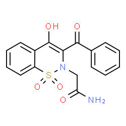 ChemSpider 2D Image | 2-(3-Benzoyl-4-hydroxy-1,1-dioxido-2H-1,2-benzothiazin-2-yl)acetamide | C17H14N2O5S