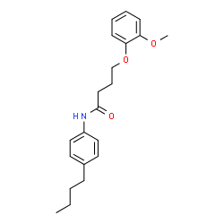 ChemSpider 2D Image | N-(4-Butylphenyl)-4-(2-methoxyphenoxy)butanamide | C21H27NO3