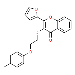 ChemSpider 2D Image | 2-(2-Furyl)-3-[2-(4-methylphenoxy)ethoxy]-4H-chromen-4-one | C22H18O5