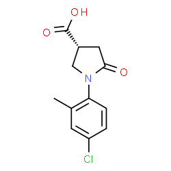 ChemSpider 2D Image | (3R)-1-(4-Chloro-2-methylphenyl)-5-oxo-3-pyrrolidinecarboxylic acid | C12H12ClNO3