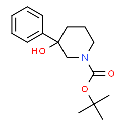ChemSpider 2D Image | tert-butyl 3-hydroxy-3-phenylpiperidine-1-carboxylate | C16H23NO3