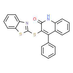 ChemSpider 2D Image | 2-Quinolinol, 3-(2-benzothiazolylthio)-4-phenyl- | C22H14N2OS2