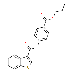 ChemSpider 2D Image | Propyl 4-[(1-benzothiophen-3-ylcarbonyl)amino]benzoate | C19H17NO3S