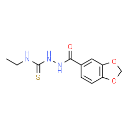 ChemSpider 2D Image | 2-(1,3-Benzodioxol-5-ylcarbonyl)-N-ethylhydrazinecarbothioamide | C11H13N3O3S