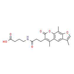 ChemSpider 2D Image | 4-{[3-(3,5,9-Trimethyl-7-oxo-7H-furo[3,2-g]chromen-6-yl)propanoyl]amino}butanoic acid | C21H23NO6