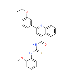 ChemSpider 2D Image | 2-(3-Isopropoxyphenyl)-N-[(2-methoxyphenyl)carbamothioyl]-4-quinolinecarboxamide | C27H25N3O3S