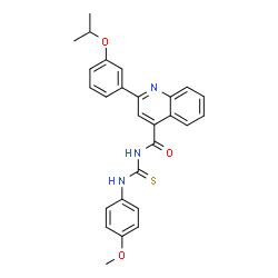 ChemSpider 2D Image | 2-(3-Isopropoxyphenyl)-N-[(4-methoxyphenyl)carbamothioyl]-4-quinolinecarboxamide | C27H25N3O3S