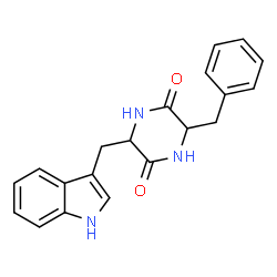 ChemSpider 2D Image | 3-Benzyl-6-(1H-indol-3-ylmethyl)-2,5-piperazinedione | C20H19N3O2