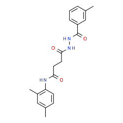 ChemSpider 2D Image | N-(2,4-Dimethylphenyl)-4-[2-(3-methylbenzoyl)hydrazino]-4-oxobutanamide | C20H23N3O3