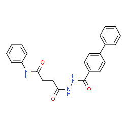 ChemSpider 2D Image | 4-[2-(4-Biphenylylcarbonyl)hydrazino]-4-oxo-N-phenylbutanamide | C23H21N3O3