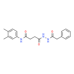 ChemSpider 2D Image | N-(3,4-Dimethylphenyl)-4-oxo-4-[2-(phenylacetyl)hydrazino]butanamide | C20H23N3O3