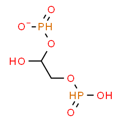 ChemSpider 2D Image | 1-Hydroxy-2-{[hydroxy(oxido)phosphoranyl]oxy}ethyl phosphonate | C2H7O7P2