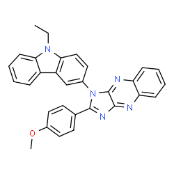 ChemSpider 2D Image | 1-(9-Ethyl-9H-carbazol-3-yl)-2-(4-methoxyphenyl)-1H-imidazo[4,5-b]quinoxaline | C30H23N5O