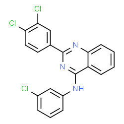 ChemSpider 2D Image | N-(3-Chlorophenyl)-2-(3,4-dichlorophenyl)-4-quinazolinamine | C20H12Cl3N3
